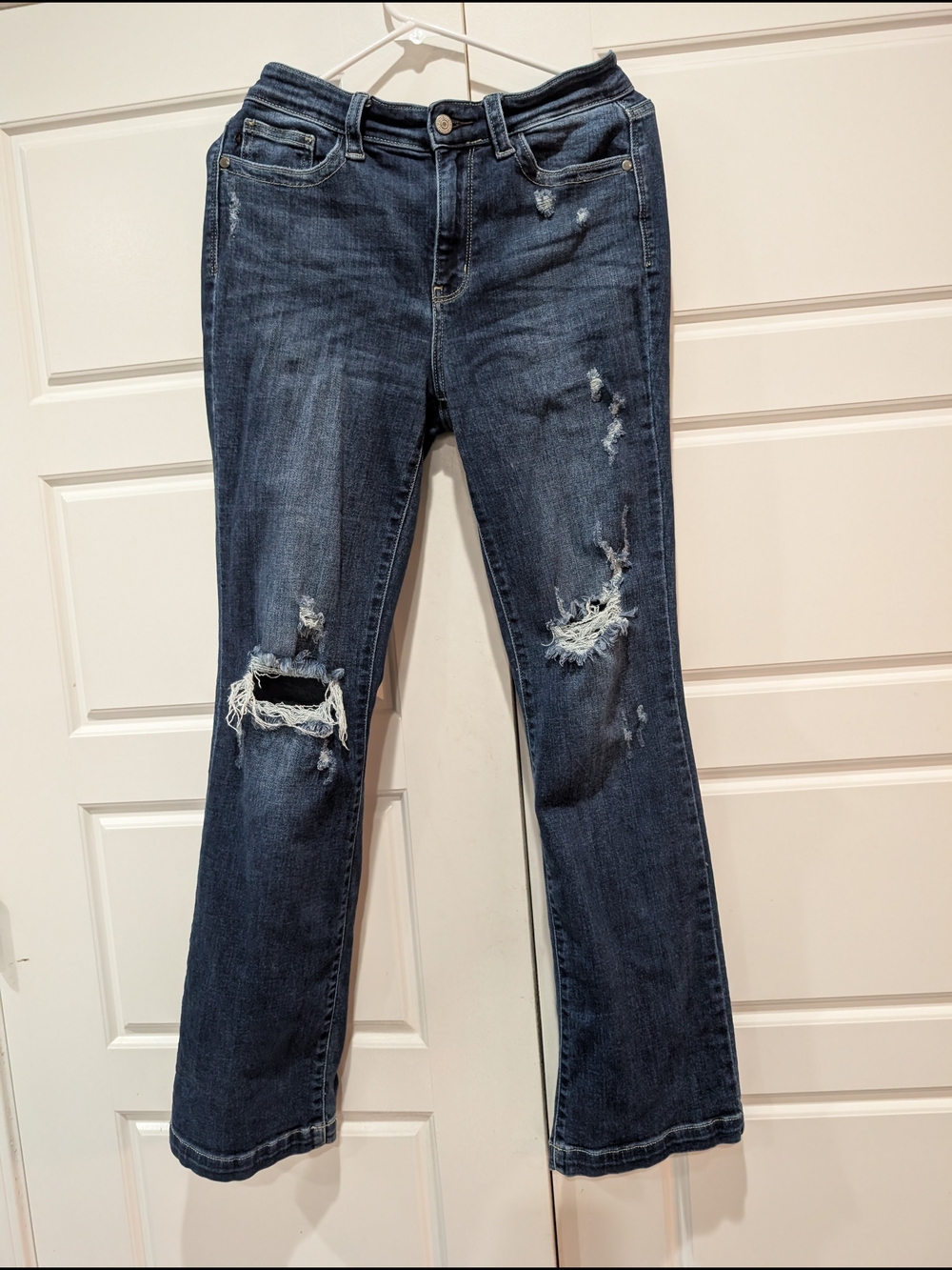 Judy Blue Boot Cut Jeans Distressed Dark Wash 7/28